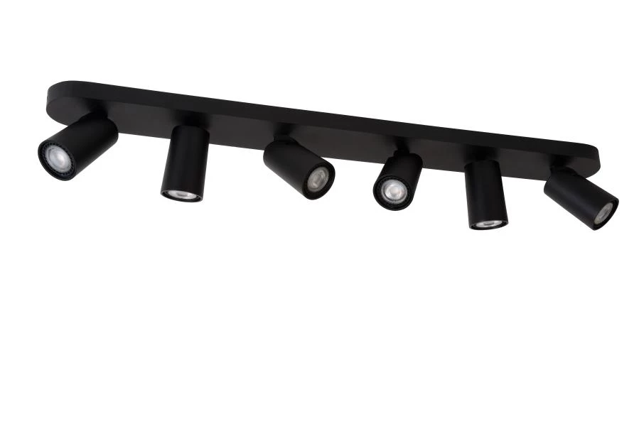 Lucide XYRUS - Ceiling spotlight - LED Dim to warm - GU10 - 6x5W 2200K/3000K - Black - turned off